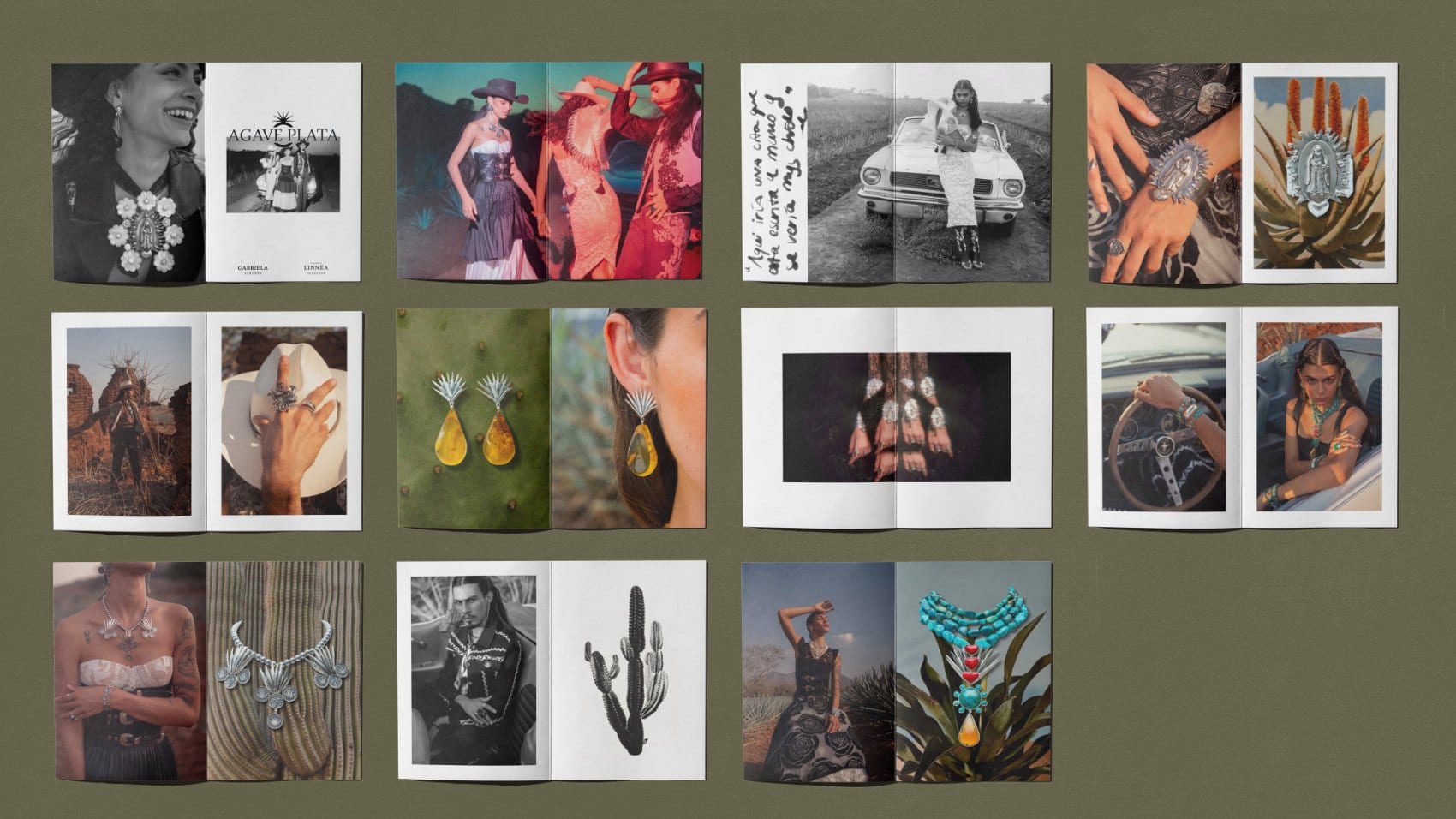 Agave Plata spreads and visual references