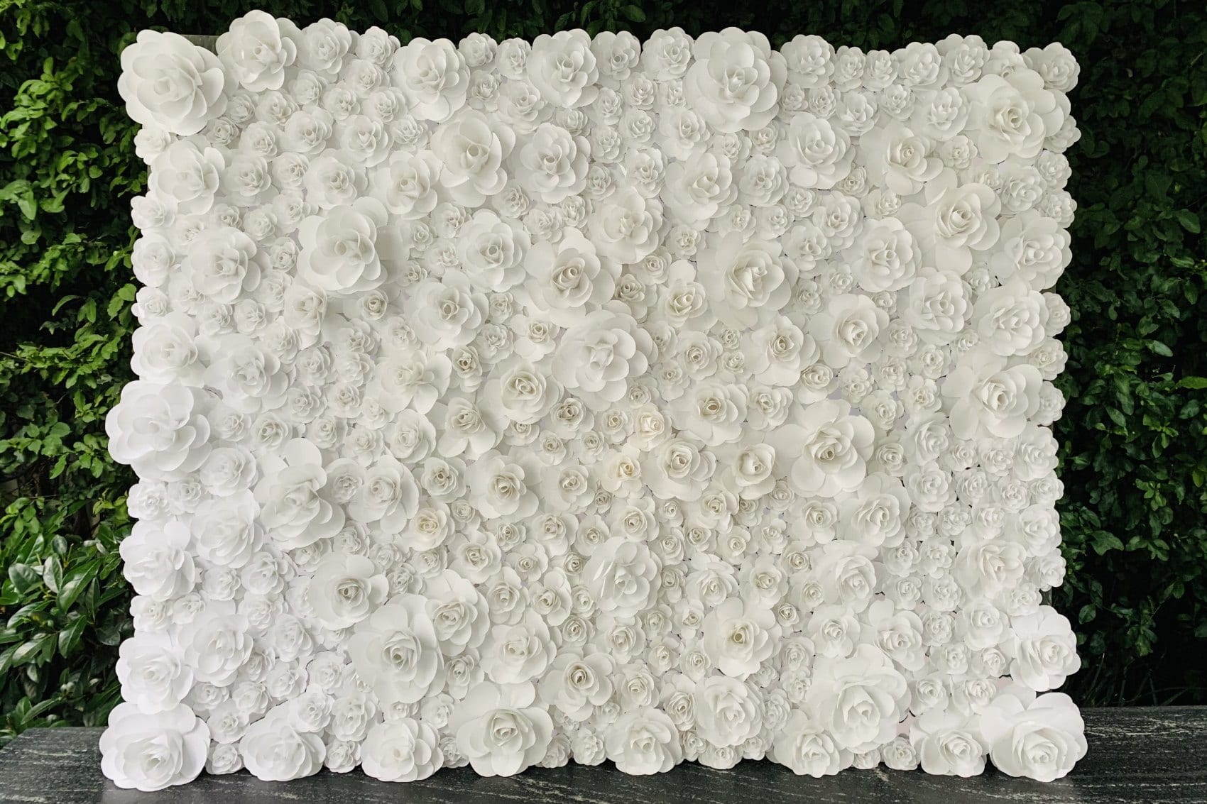 Flower wall built from printing paper